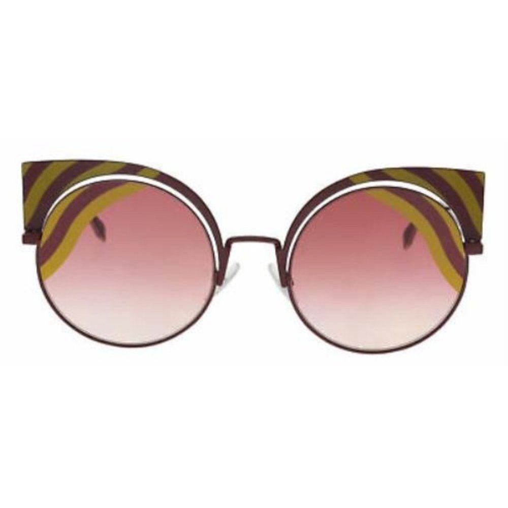 Fendi Burgundy Ff0215/S 0l9 Cat Eye Women Sunglasses - Picture 2 of 5